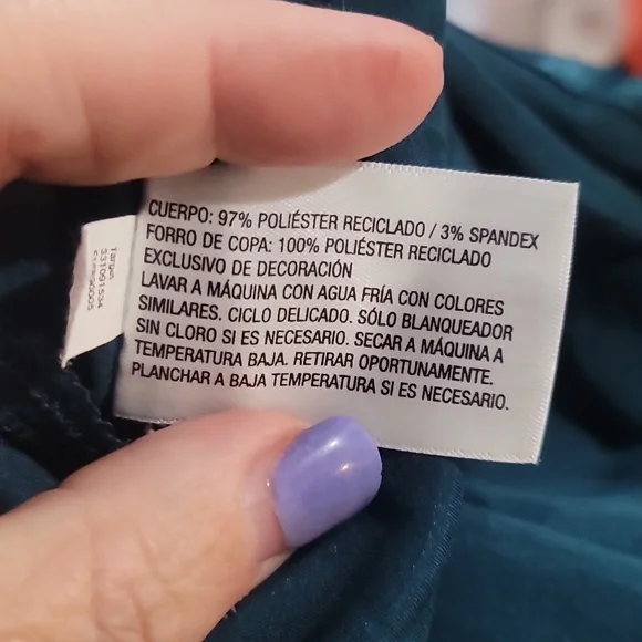 WILD FABLE turquoise satin white lace trim maxi slip dress y2k medium - Picture 7 of 8